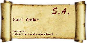 Suri Andor névjegykártya
